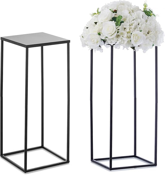 Nuptio Black Vases - 2 Pcs, 23.6 Inch Tall, For Wedding & Home Centerpieces