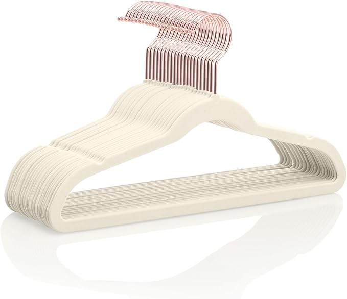 MIZGI Kids Velvet Hangers,Non-Slip Big Kids Hangers,14 Inch Hangers for Youth,Teen Clothes,Pack of 50