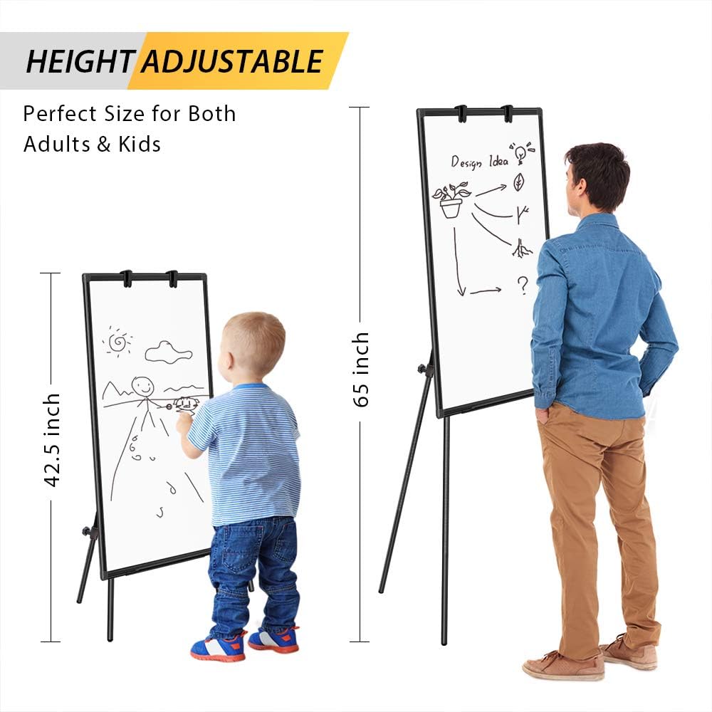 Skiennix Magnetic Dry Erase Easel Whiteboard - Portable, Adjustable Tripod Stand 40 x 28