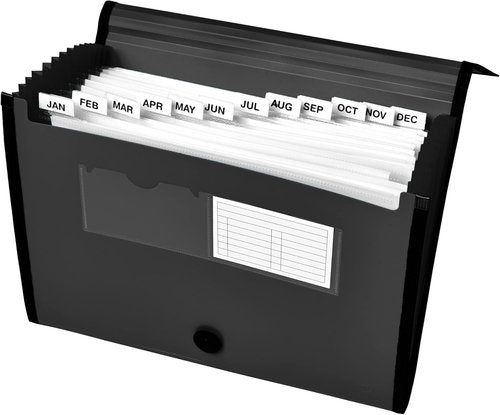 Avery Expanding File Folder Organizer - 13-Pocket Accordion Design | Black, Holds 425 Letter/A4 Sheets