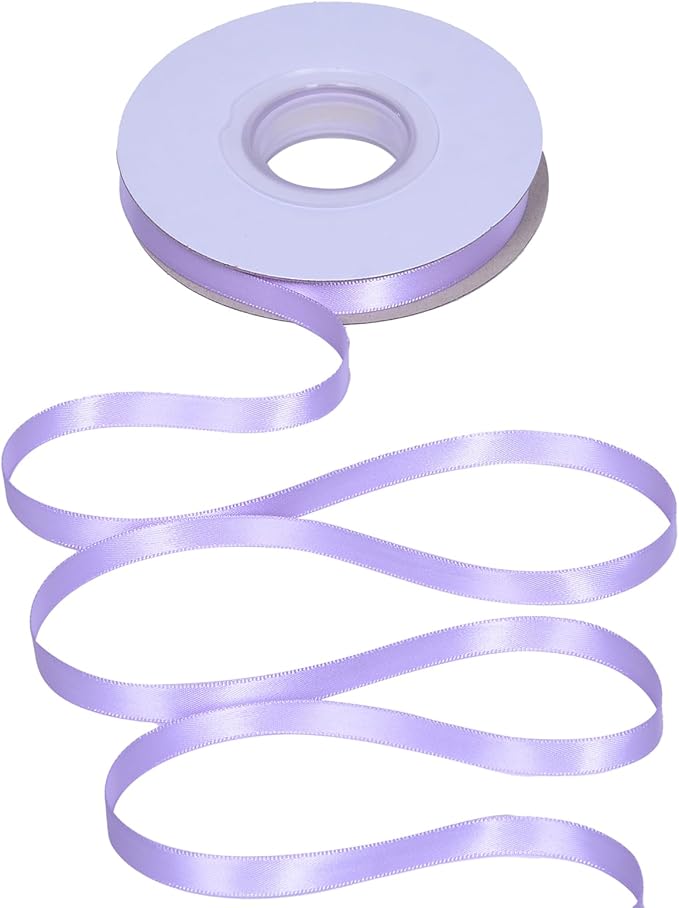YAMA Light Purple Double Faced Satin Ribbon 3/8 Inch 25 Yards Thin Lilac Ribbon for Gift Wrapping Crafts Hair Bows Wedding Party Decoration