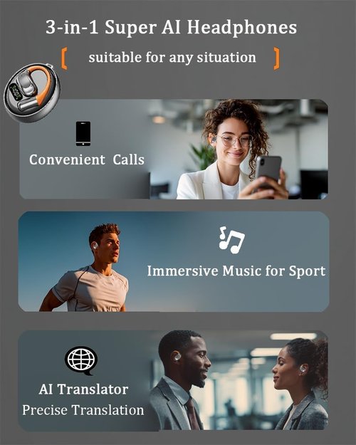 **Skiennix AI Translation Earbuds - Real-Time 3-in-1 Translator | Bluetooth for 144 Languages, 5 Modes**
