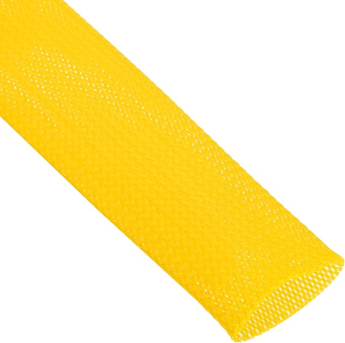 uxcell Expandable Sleeving, 1 1/2-inch 25ft Cable Sleeve, Yellow