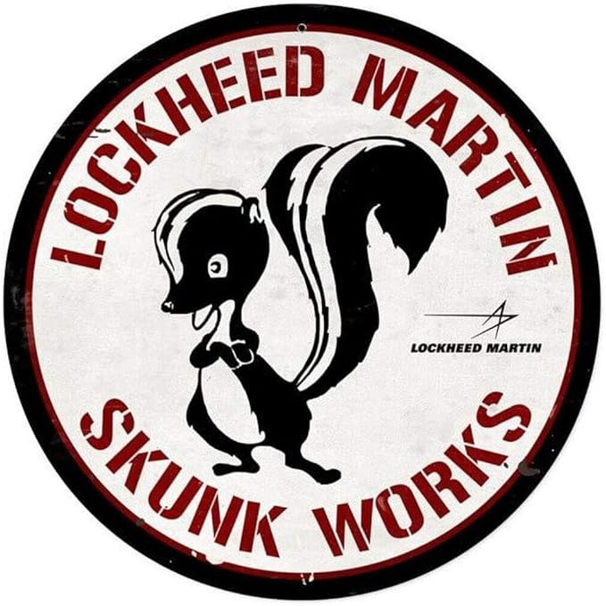 Lockheed Martin Skunk Works Round Retro Metal Sign Wall Art Decor7.98X7.98inches