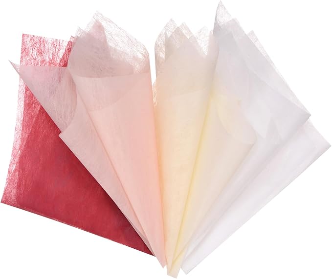 M METERXITY 152 Sheet Korean Cotton Wrapping Flower Paper - Floral Wrapping Paper Waterproof Bouquet Wrapping Paper Apply to Gift Packaging(11.8x11.8inches, Red+Pink+Beigt+White)