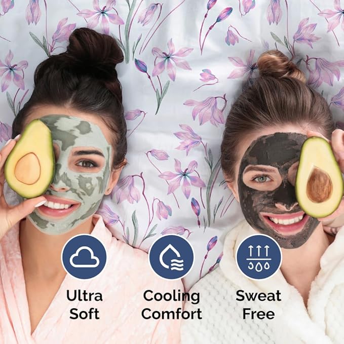 Floral Sheets - Pink Floral Bed Sheet Set - 1 Flat & 1 Fitted & 2 Pillowcases w/ Deep Pockets - Comfy, Wrinkle & Fade Free - Boho Botanical Bedding - Ultra-Soft, Breathable & Cooling - Full Size Set