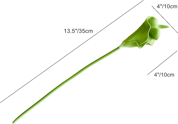 Mandy's PU Green Calla Lily Artificial Flowers 20 Stems 13.5in Faux Realistic Centerpiece for Thanksgiving and Christmas Decorations DIY Bridal Bouquet Home Décor