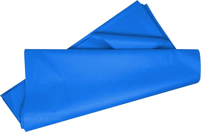 Flexicore Packaging® | Gift Wrap Tissue Paper | Size: 15"x20" | 100 Sheet | Acid Free Bulk Tissue Paper | (Brilliant Blue)