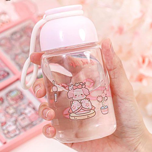 Doraking Kawaii Cute Animal Stickers - 200 Sheets Vinyl Transparent Flower Stickers for Journaling & Scrapbooking