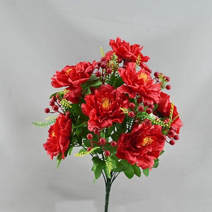 2 Packs Peonies Artificial Flowers Vintage Faux Peony Bouquet Fake Flower Arrangements for Vase Table Centerpiece Wedding Party Decoration Indoor Home Decor 2025