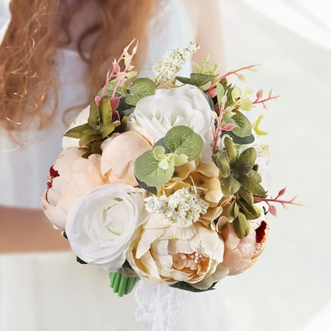 S_SSOY Wedding Romantic Bouquet Bride Bridal Bouquets Bridesmaid Bouquet Artificial Flowers Valentine's Day Party