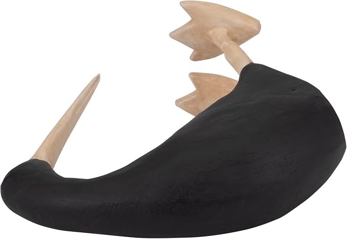 Sagebrook Home Handcrafted Wooden Bird Figurine - Albasia Wood Boho Decorative Accent for Home & Office - Rustic Nature-Inspired Tabletop Sculpture - 6" Black