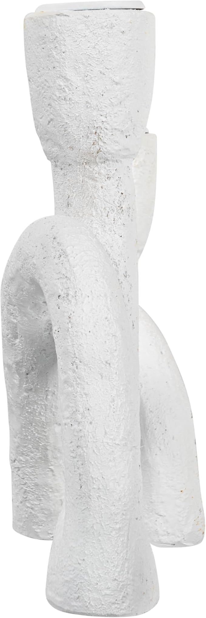 Modern Sculptural Double Taper Candle Holder, White