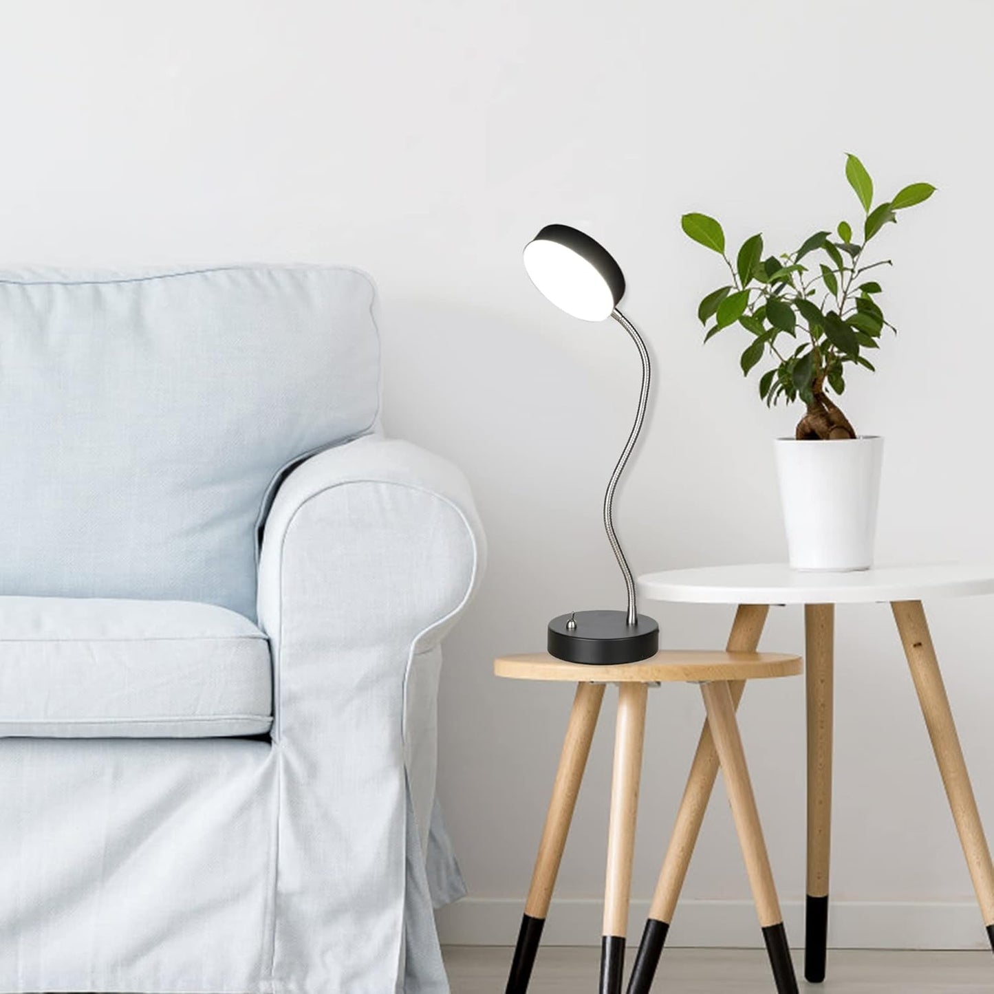 Skiennix Flexible Gooseneck LED Desk Lamp - 4.5W 260LM, 4000K Light for Home Office & Study | 19.25" Height