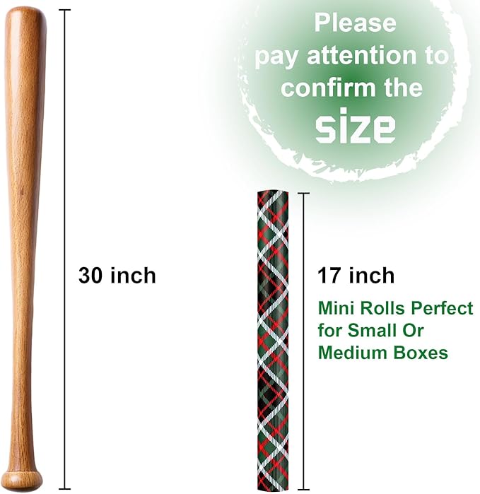 MAYPLUSS Gift Wrapping Paper Roll - 17 Inch X 33 Feet - Christmas Royal Green Plaid Design Winter Holiday gift Wrap Present Sheets for Christmas Birthday Baby Shower Party Festive Decoration