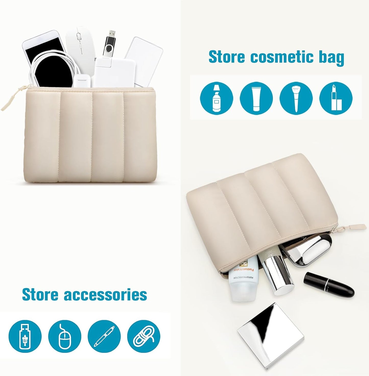 TECOOL Laptop Sleeve - 13.3 Inch Protective Case for MacBook Air & Pro | Stylish Beige Design