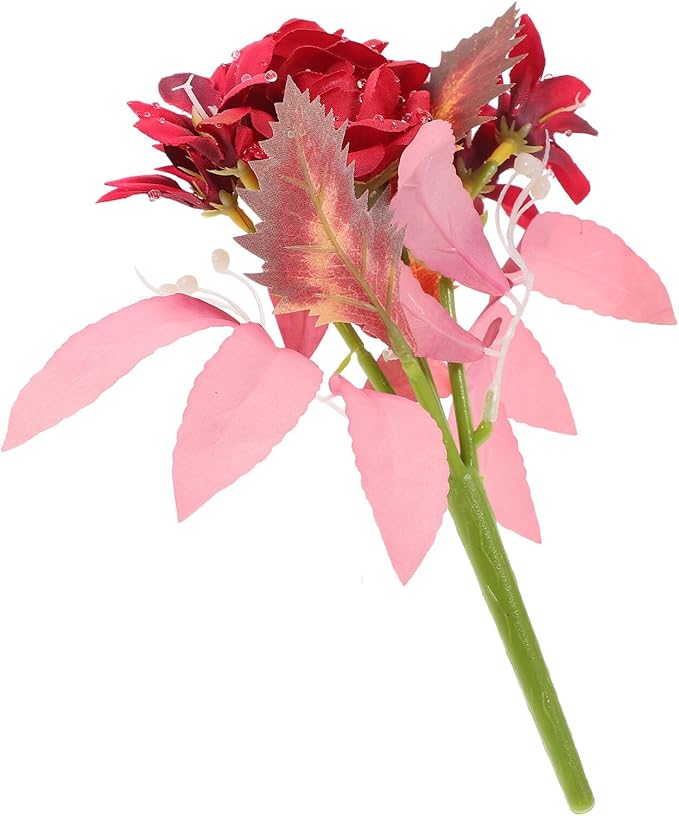 TOYANDONA Vivid Artificial Bouquet Faux Flower Arrangement for Vase Tabletop Decoration Wedding Party Home Decor with Realistic Color and Leaf Texture