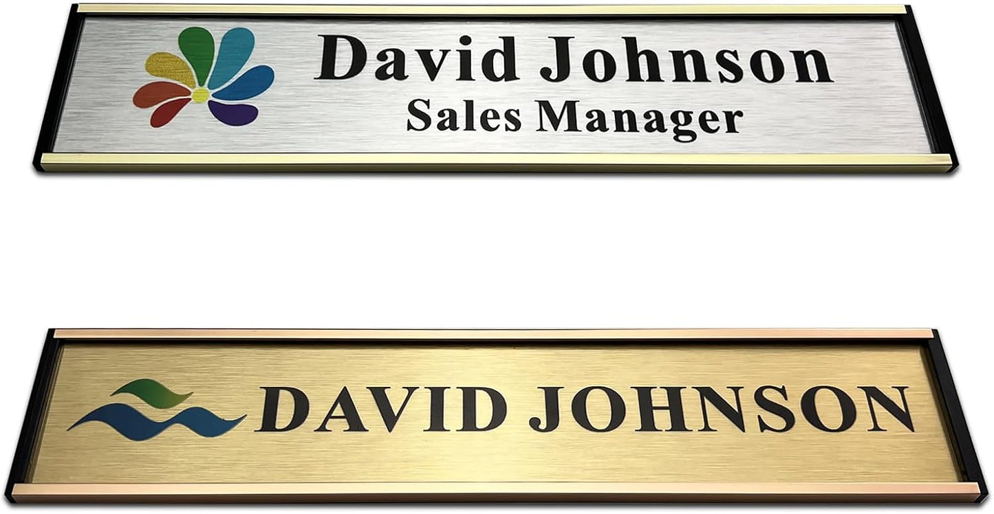 Skiennix Personalized Name Plate - Custom Aluminum Door or Wall Sign, 2x10 Inch, Ideal Office Gift