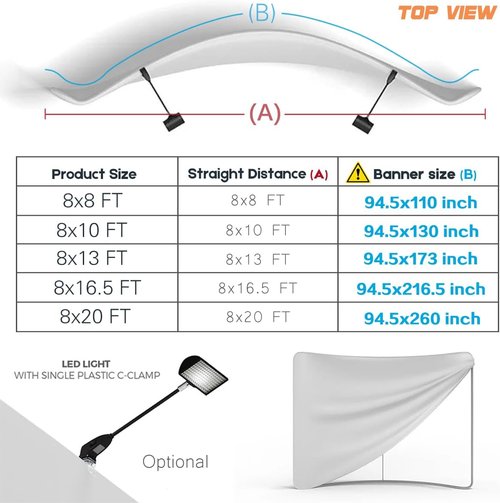 Custom Curved Tension Fabric Display Backdrop - 10x8 FT Portable Trade Show Banner for Events