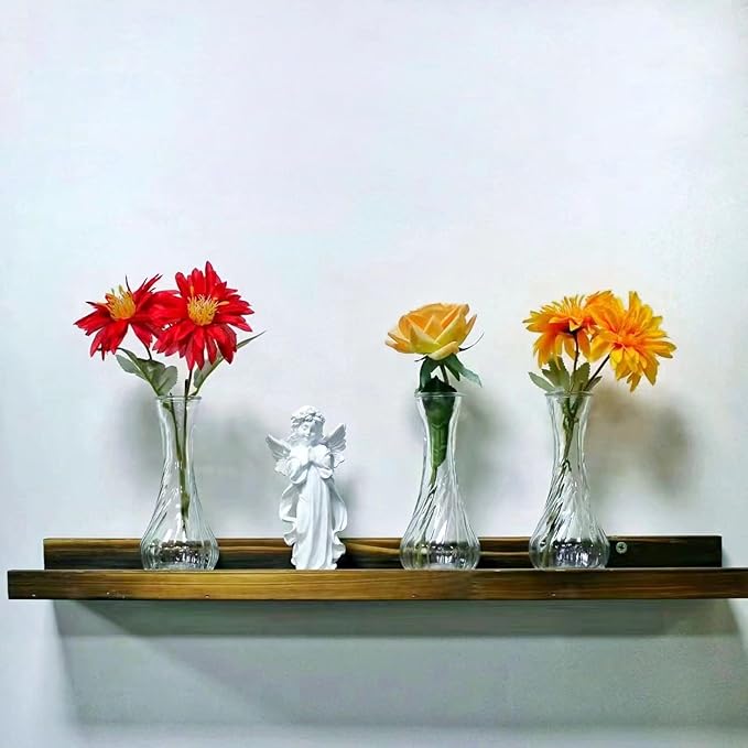 Glass Bud Vases in Bulk Set of 24, Small Glass Vases for Flowers Mini Clear Bud Vases for Centerpieces Vintage Vases for Wedding Home Table Decorations