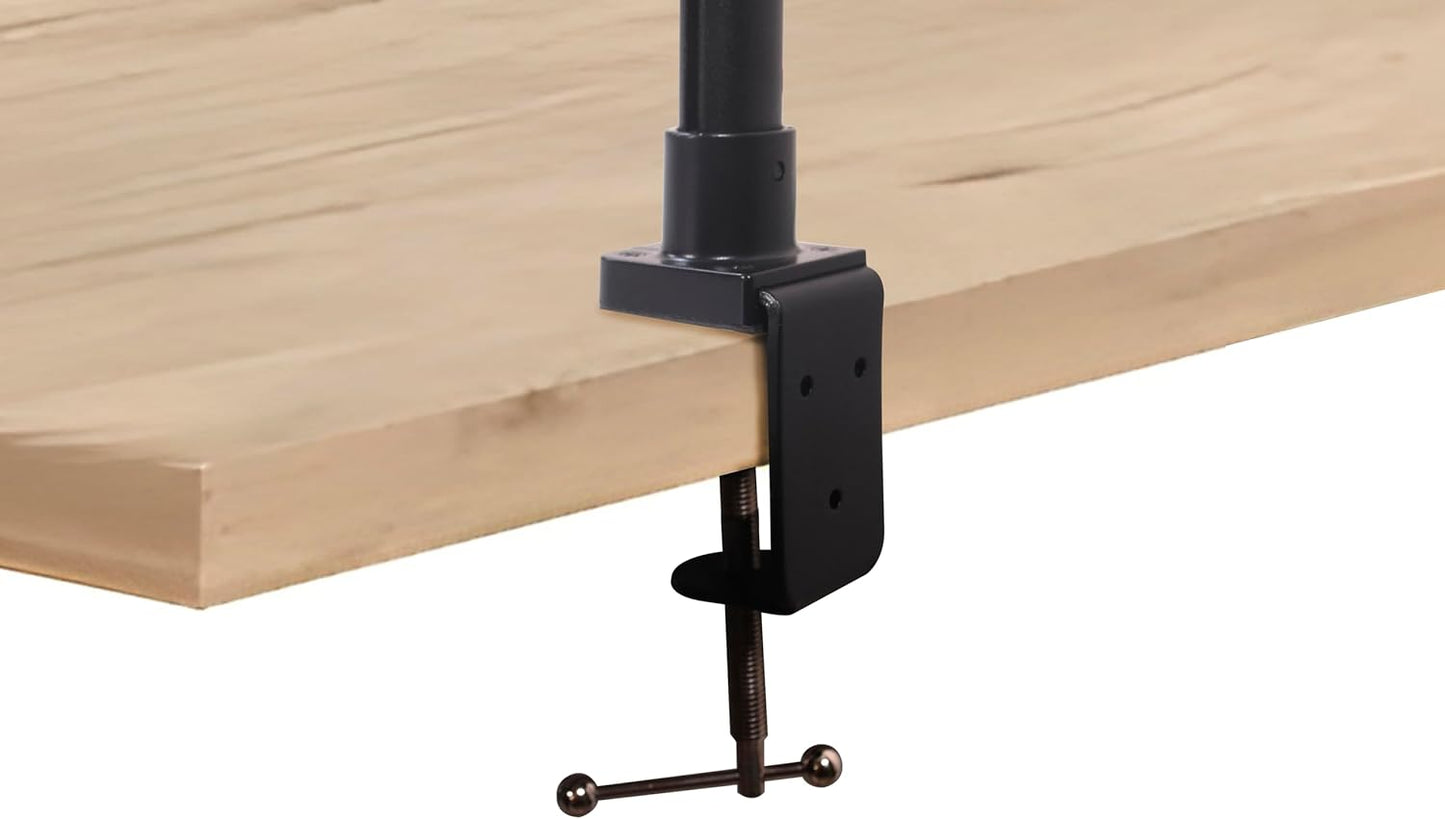 Skiennix LED Desk Lamp - Dimmable Clip-On Light with Gooseneck Design for Home Office & Reading - Black