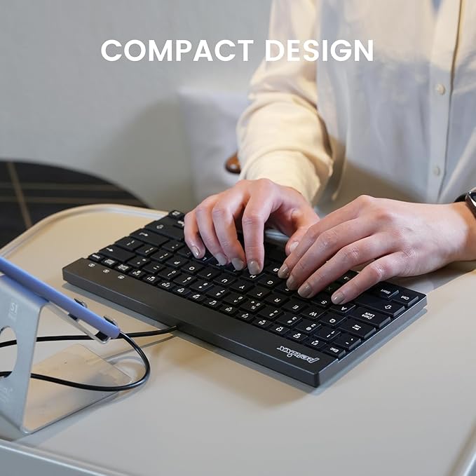 Perixx PERIBOARD-426C Wired Mini Low Profile Keyboard - 10.87x5.43x0.55 inches Dimension - 4.9ft USB C Cable - US English