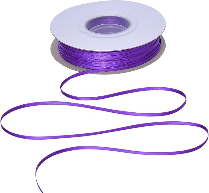 YAMA Purple Double Faced Satin Ribbon 1/8 Inch 100 Yards Ribbon for Gift Wrapping Crafts Hair Bows Wedding Party Decoration