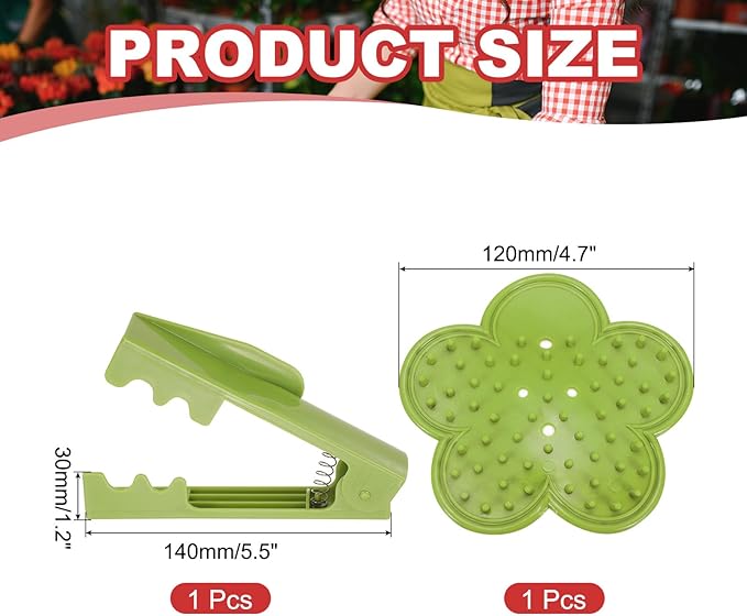 HARFINGTON 2pcs Rose Thorn Stripper Tool Set 5.5" 4.7" ABS Plastic PVC Flower Thorn Leaf Remover Flower Stem and Leaf Stripping for Gardening Home Florist, Pale Green