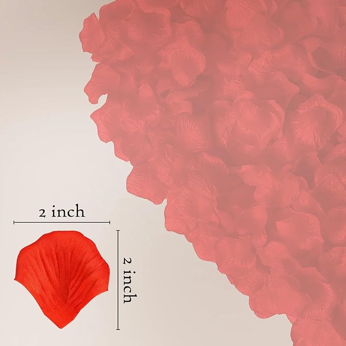 2400 Rose Petals Artificial - Bulk Rose Petals for Wedding Decorations, Aisle Runner, Backdrop - Fake Rose Flower Petals for Anniversary,Valentine's Day, Proposal, Party Decor (Red)