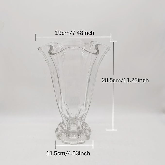 Glass Flower Vase Flower Bouquets Vase,Home Decor for Centerpieces Transparent for Office Party Bridal Shower Home Decor