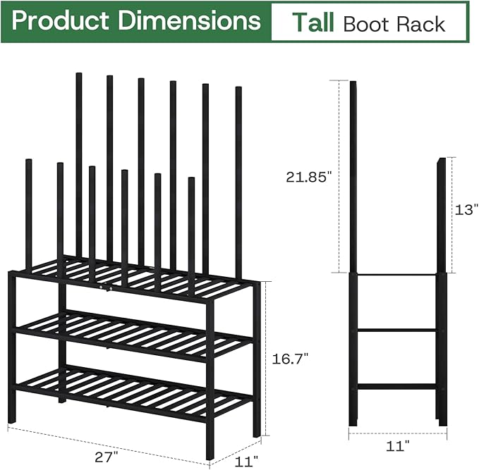 kiplant Tall Boot Rack Organizer - Bamboo Wood Boot Rack Shoe Rack for Entryway & Closet, Holds 6 Pair Tall Boots