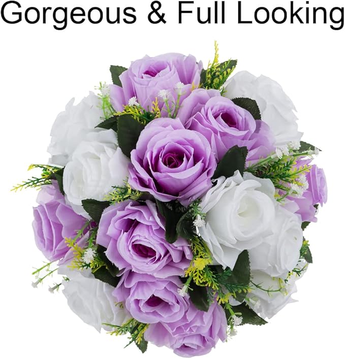Flower Centerpieces for Wedding Tables: Wedding Table Decorations Lilac & White Flower Balls Centerpieces for Engagement Cerebration Party Center Pieces 6 Packs