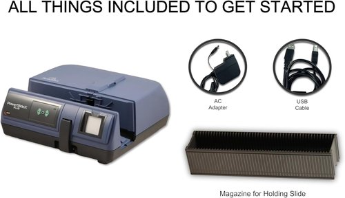 Pacific Image PowerSlide X Plus 35mm Slide Scanner - Auto Batch Scanning Up to 50 Slides | 10000 DPI True Color