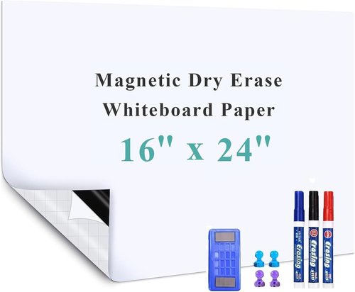 Self-Adhesive Whiteboard Sticker by Skiennix - 16" x 24" Magnetic Dry Erase Wall Film | No Ghosting, Easy Peel & Stick for Professionals