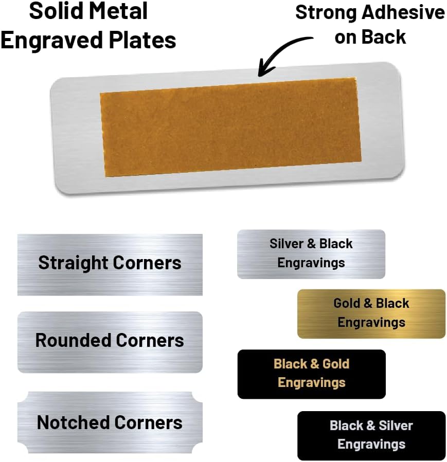 Skiennix Custom Engraved Name Plates - Personalized Pet Urn Memorial Plaque | 2x4 Inch Gold Plate with Black Text