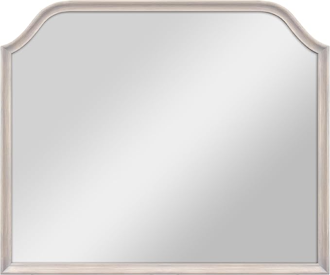MCS Master & Co. 36x30 Mirror with Gray Woodgrain Solid Wood Frame, Arched Wall Hanging Large Mirror for Bathroom, Bedroom & Livingroom