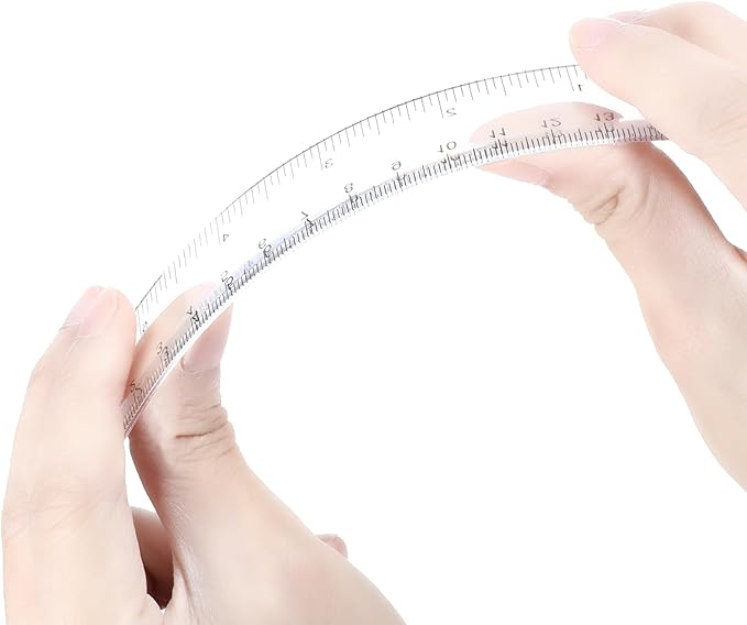 6 Inch Clear Ruler, 2 Pcs Transparent Plastic Ruler with Dual Scales Practical Measuring Tool for Students Teachers Class Office Daily Use