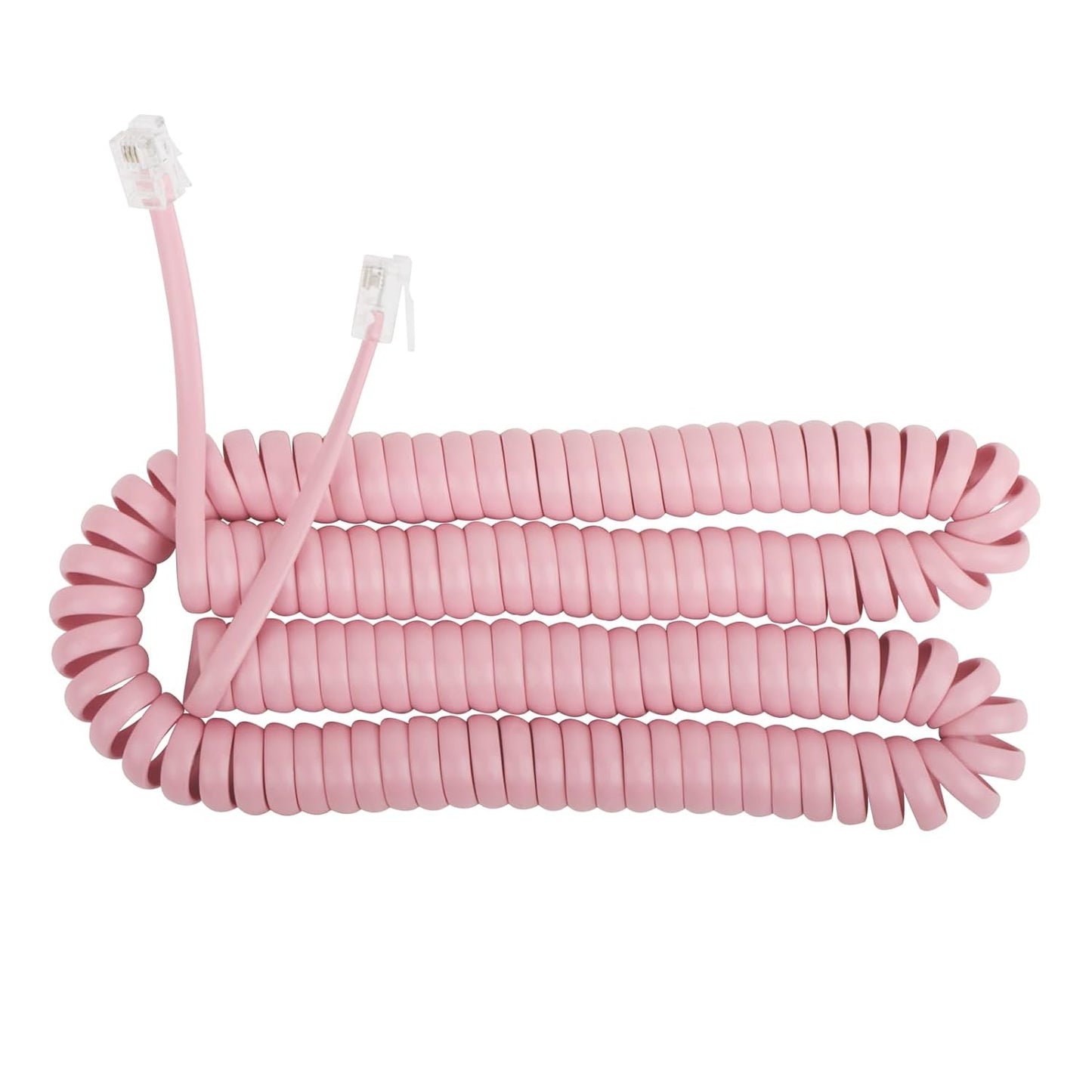 Uvital 16FT Pink Extra Long Phone Handset Cord - Coiled Length 2FT | RJ9 Telephone Cord for Landline Phones