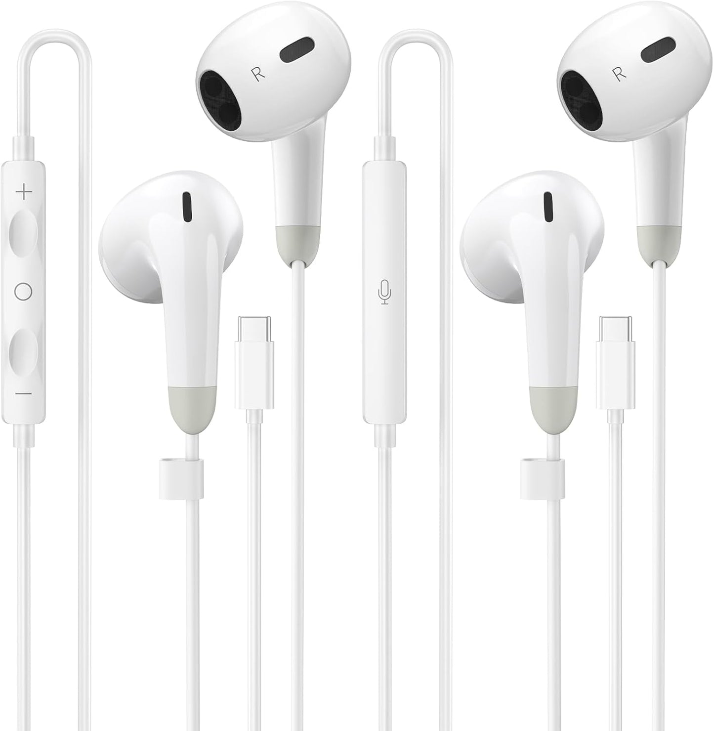 USB C Headphones - Wired Earbuds with Microphone & Remote | Noise Isolating for iPhone 15/16/17 Pro Max, iPad Pro, Galaxy S23/S24/S25