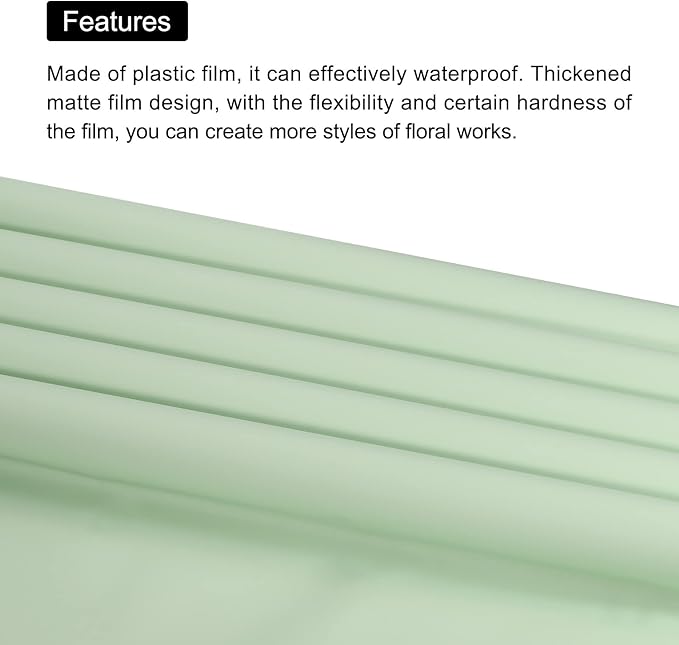 MECCANIXITY 20 Pcs Double Sided Color Flower Wrapping Paper Grey Green+Turquoise 22.8"x22.8" Waterproof for Florist Bouquet Supplies, DIY Crafts, Gift Box Packaging