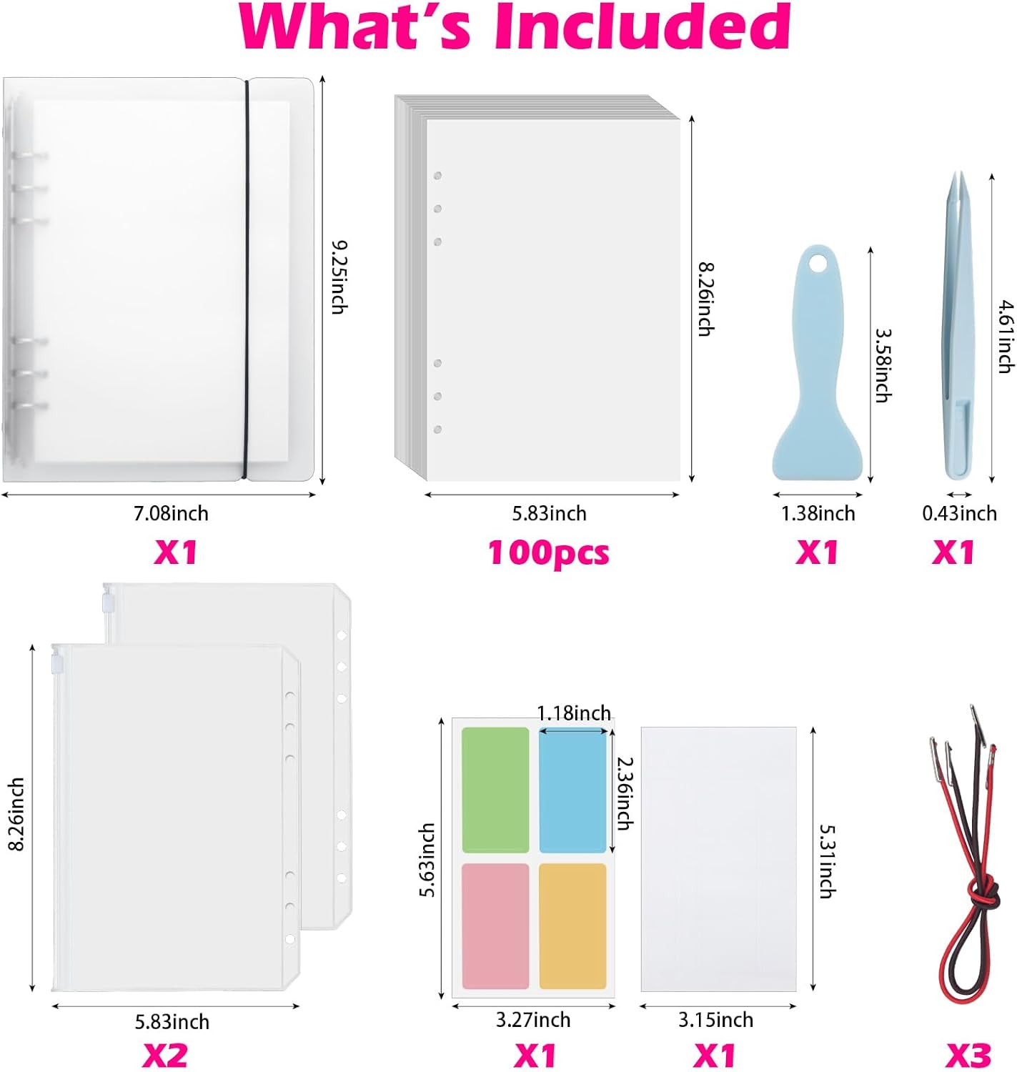 SUNEZLGO A5 Reusable Sticker Album - 100 Sheets Collecting Book with Pockets for Easy Organization