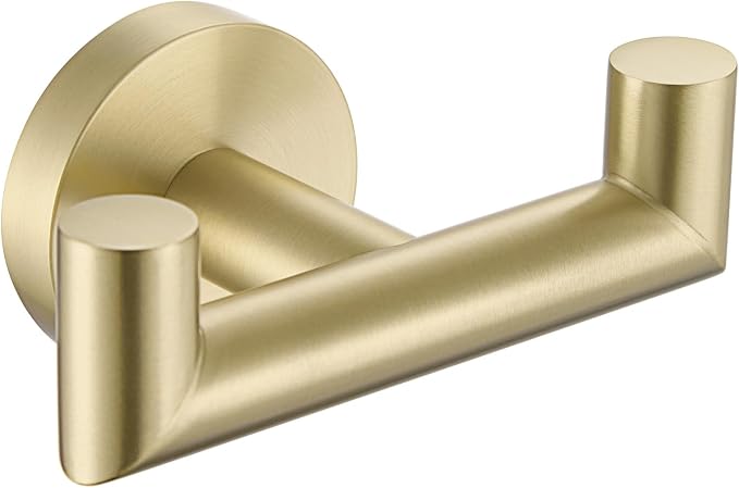 Angle Simple Bathroom Towel Hook, SUS304 Stainless Steel Robe Hook, Hand Towel Holder Wall Mount, Brushed Gold