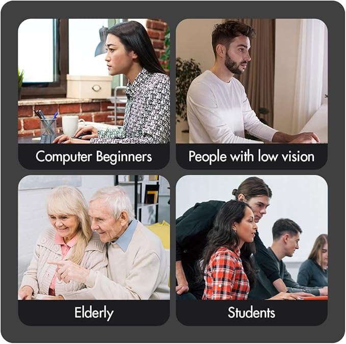 X9 Wired Keyboard and Mouse Combo - Large Print Backlit Keyboard and Mouse for Elderly, Low Vision, Visually Impaired - 7 LED Light Up Color, Lighted Large Letters for Laptop PC Computer USB