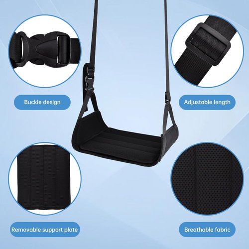 Airplane Foot Hammock by TravelEase - Adjustable Footrest for Comfort During Long Flights | Portable Black Design