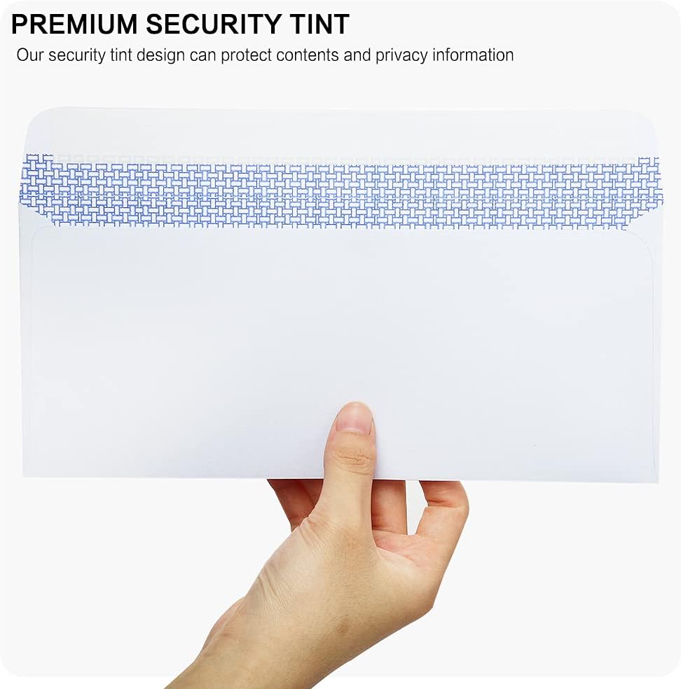 500 Pack #10 Double Window Security Envelopes - Ideal for Business Statements & Invoices | 4-1/8 x 9-1/2 - White - 24 LB