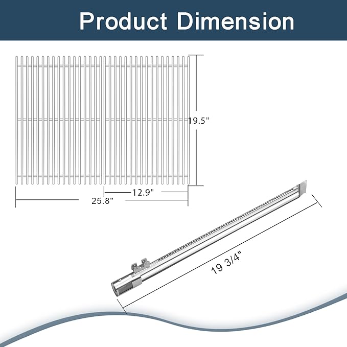 Flavorizer Bars,Heat Deflectors,Grill Burner and Grill Grid for Weber Genesis II E-410, S-410, LX E-440, S-440 (304 Stainless Steel, 66030 * 7+ES/410 * 4+66790 * 4+66097 * 3)