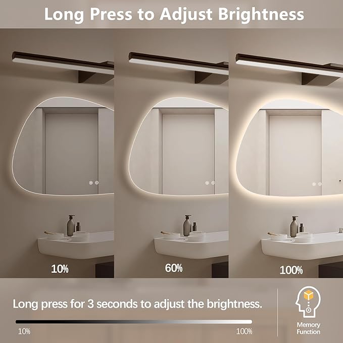 Niccy Irregular LED Bathroom Mirror, 24"x40" Asymmetrical Backlit Vanity Wall Mirrors, Frameless Lighted Mirrors for Bedroom, Living Room, Modern Smart-Mirror with Anti-Fog, Dimmable, Memory Function