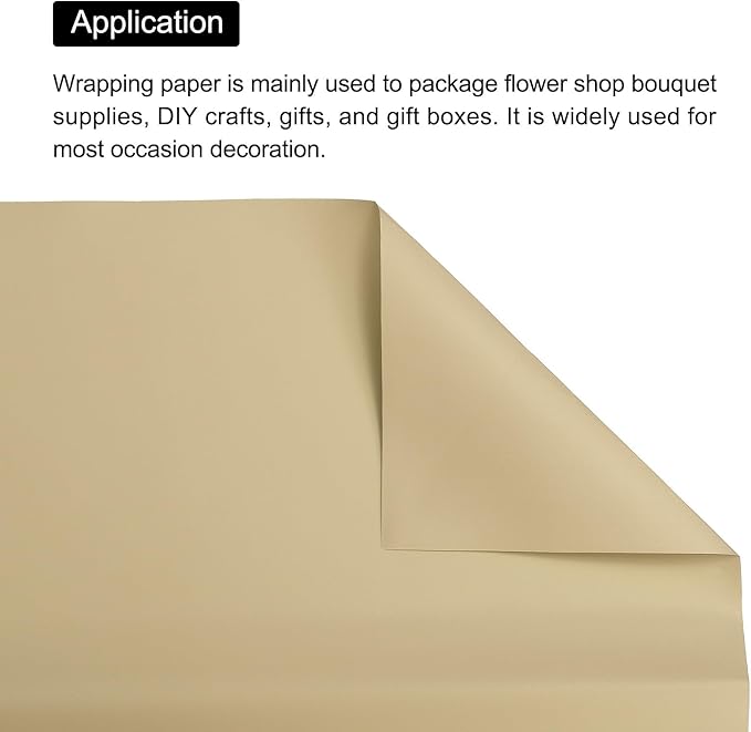 MECCANIXITY Set of 20 Flower Wrapping Paper 22.8x22.8 Inch Waterproof Florists Wrapping Paper for Florist Bouquet Supplies, DIY Crafts, Gift/Gift Box Packaging Light Beige