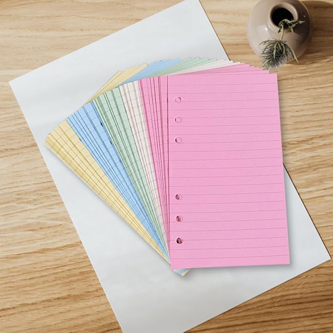 Sosoport 2pcs Loose Leaf Paper Refill Ring Notepad Lined Stationery for Students Smooth Writing Pages for School and Office Use