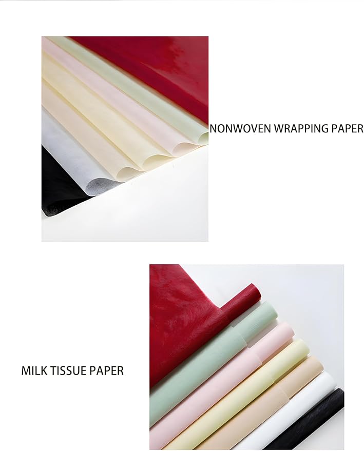 96 Sheets Tissue Flower Wrapping Paper Cotton Wrapping Flower Paper Withdrawable Lining Paper Non-woven Waterproof Floral Bouquet Wraps For Florist Packaging Arrangement (Green)